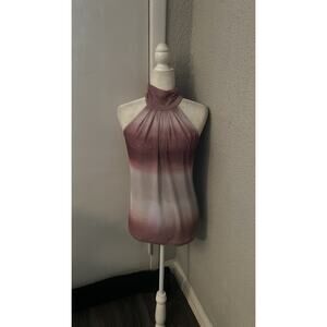 Cocomo Short Sleeve Sparkle Mock Turtleneck Top S Pink/White/Silver